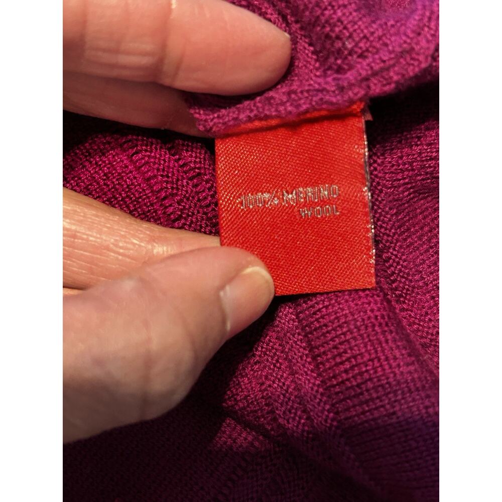Krimson Klover Merino Wool Sweater Dress XS Fuchsia Long Sleeve Knit Bodycon - Picture 6 of 6